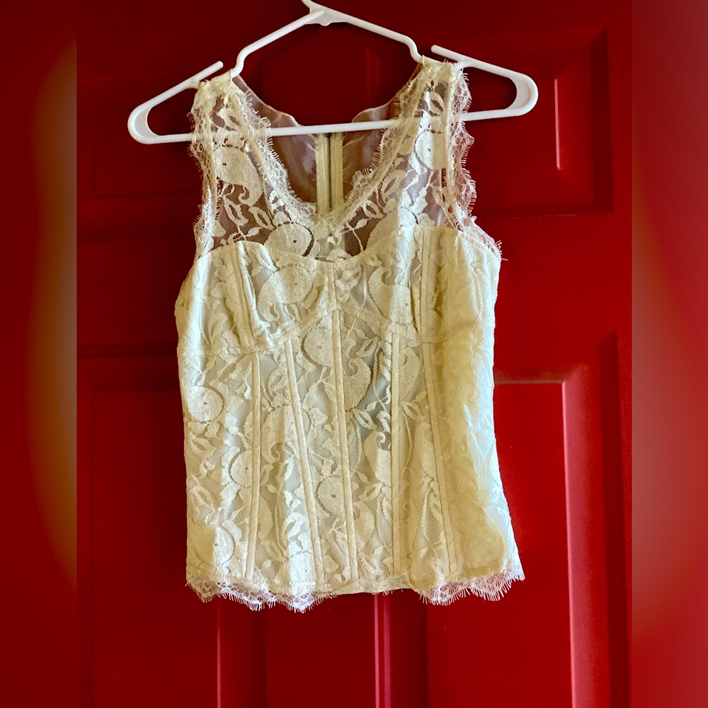 Off White Lacy Corset Top